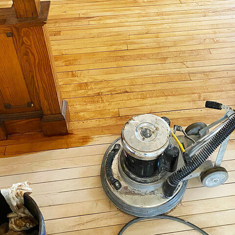 Staining a wood floor