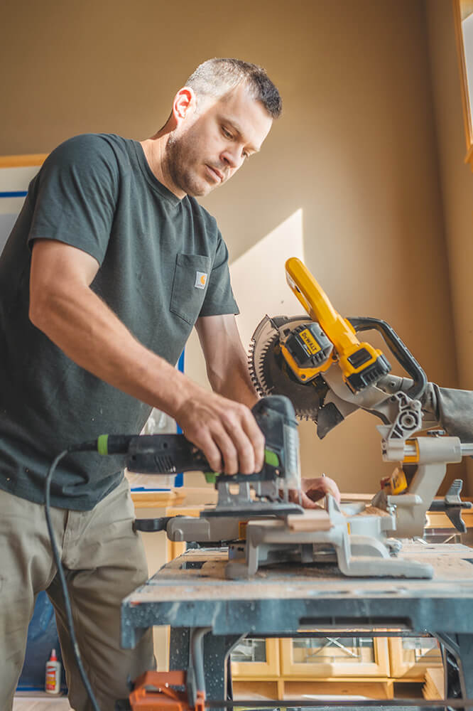 Trimming a floor board
