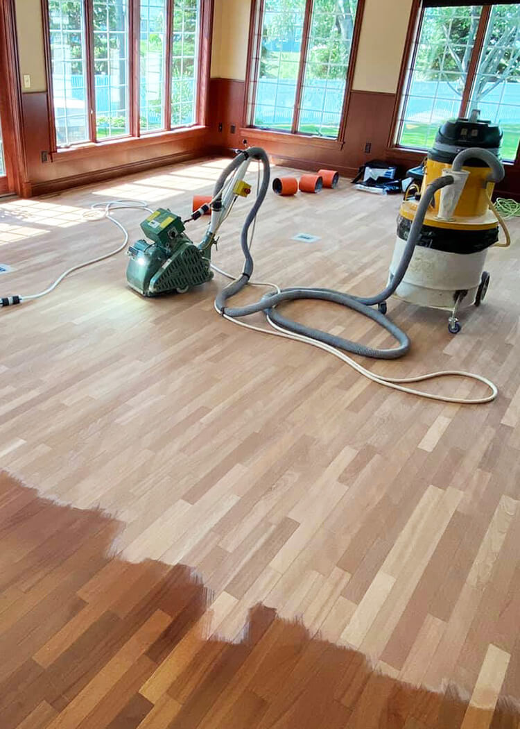 Removing existing finish from hardwood floor