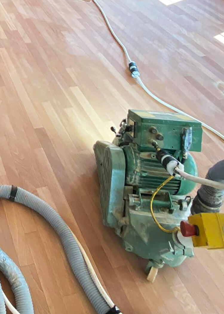 Rough sanding wood floor