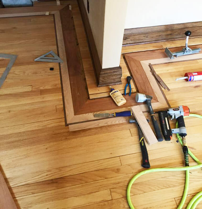 Wood floor border design